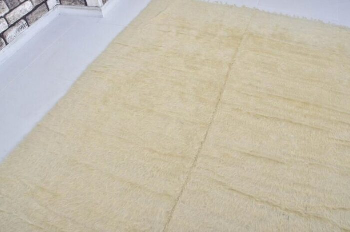 handmade angora wool kilim rug 1960s 5301