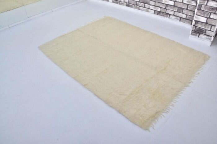 handmade angora wool kilim rug 1960s 7002