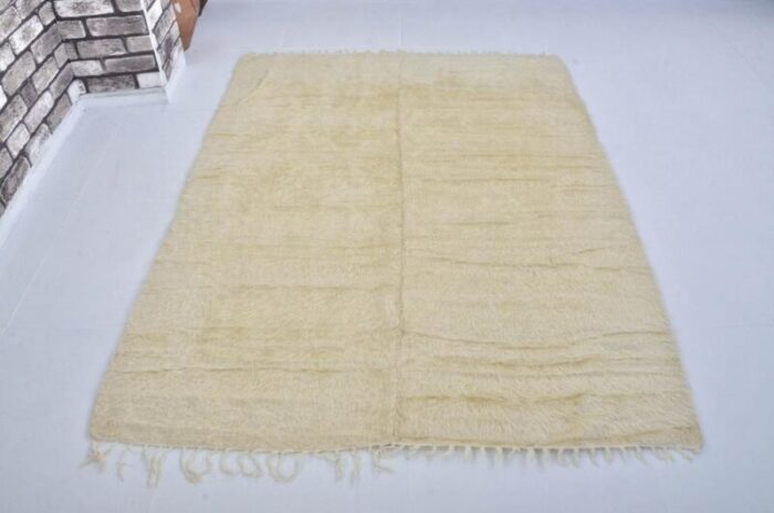 handmade angora wool kilim rug 1960s 9838