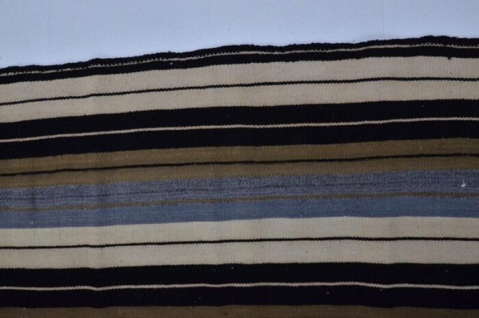 handmade striped wool kilim rug 1960s 1664