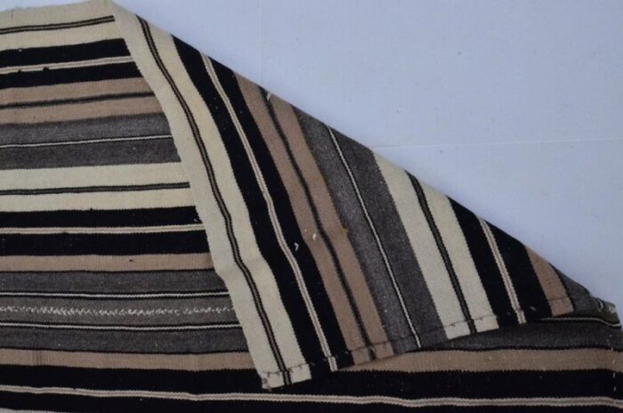 handmade striped wool kilim rug 1960s 5562