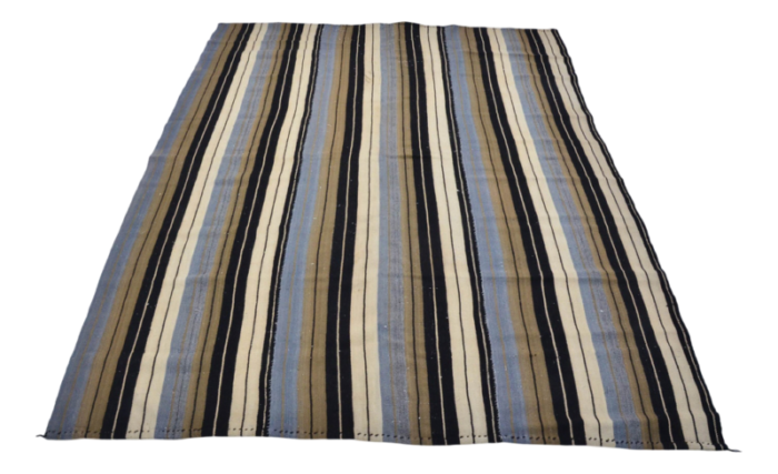 handmade striped wool kilim rug 1960s 6810