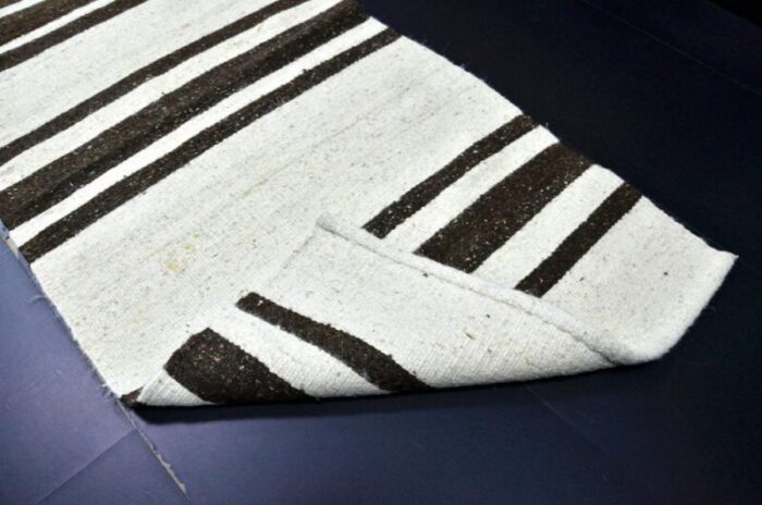 handmade striped wool kilim runner rug 1960s 9582