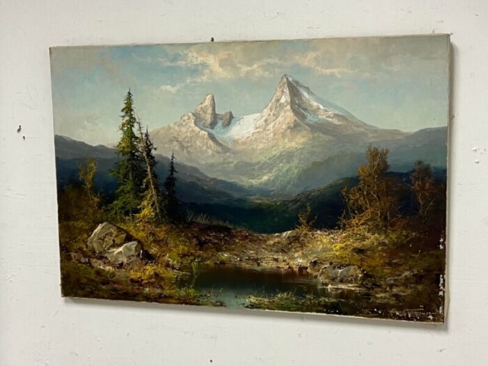 hans wagner original artwork mountain landscape 1924 3497