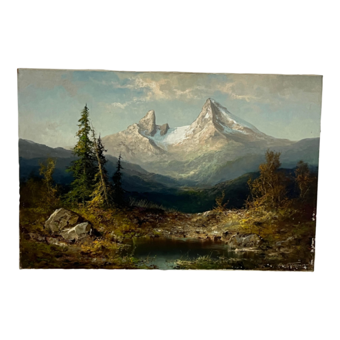 hans wagner original artwork mountain landscape 1924 9653