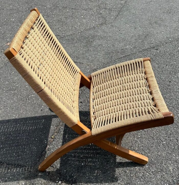 hans wegner style danish folding rope chair 0108