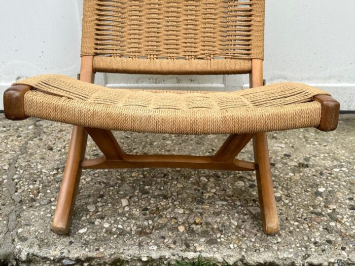 hans wegner style danish folding rope chair 0981