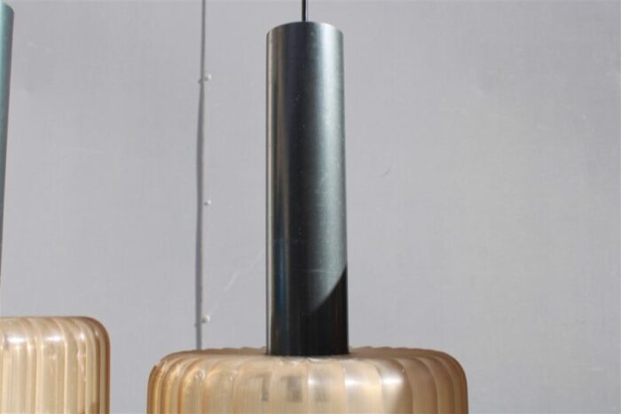 hard plastic and metal chandeliers from stilux milano 1960 set of 2 8