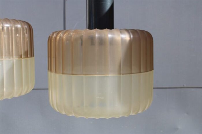 hard plastic and metal chandeliers from stilux milano 1960 set of 2 9