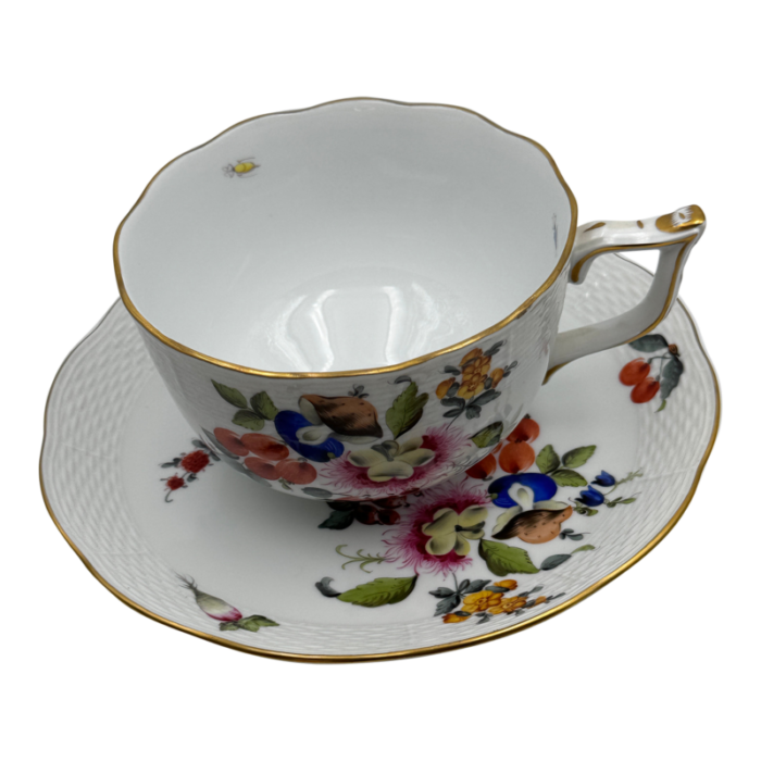 herend soup cup and saucer set fruits and flowers bfr 700 by herend 2049