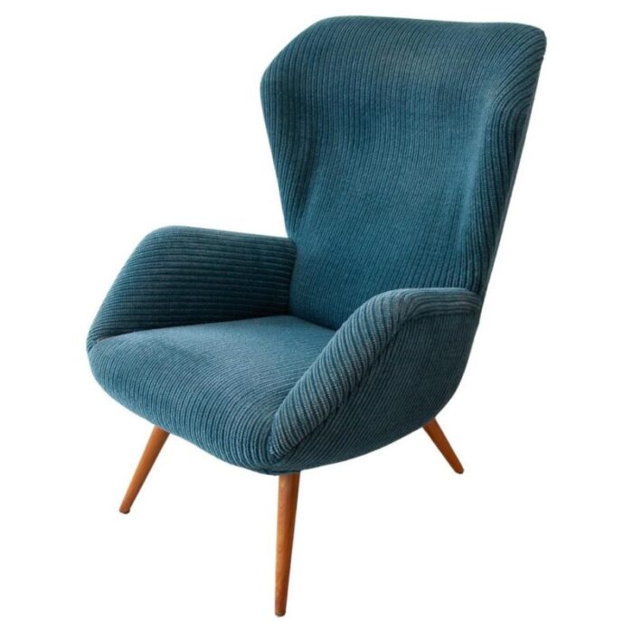 high wingback armchair attributed to ernst jahn germany 1950s 7628