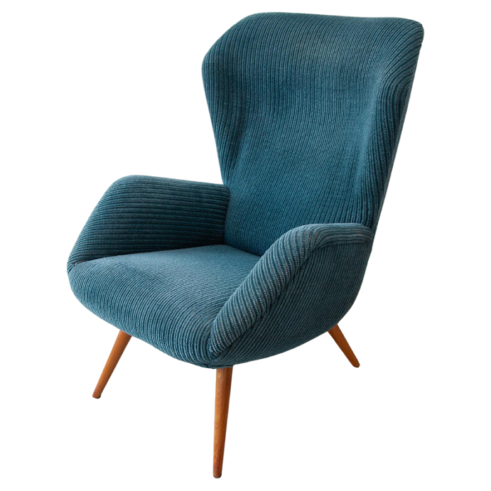 high wingback armchair attributed to ernst jahn germany 1950s 9200