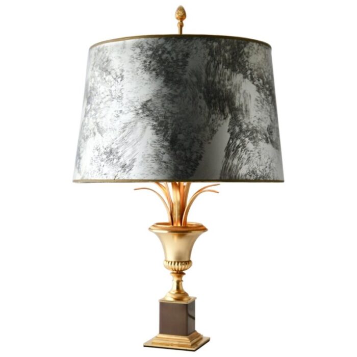 hollywood regency brass sculptural palm tree table lamp 1