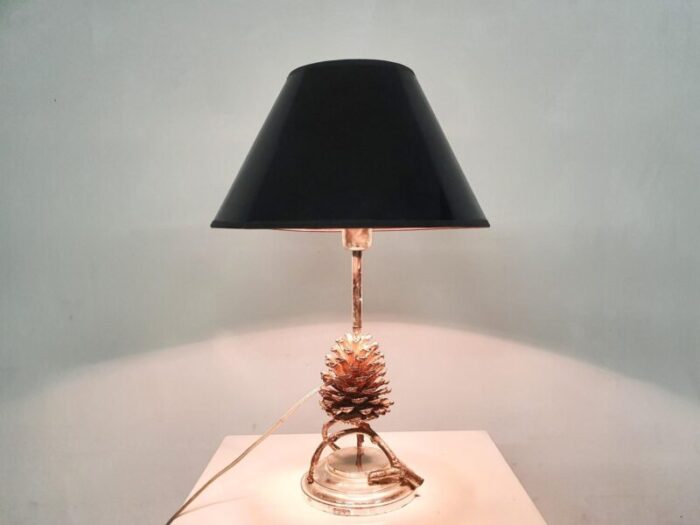 hollywood regency pine cone table light france 1970s 2