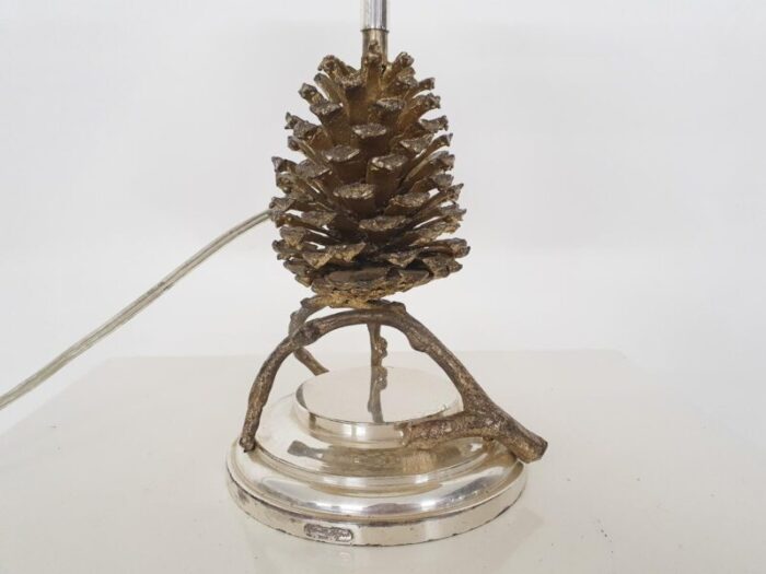 hollywood regency pine cone table light france 1970s 4