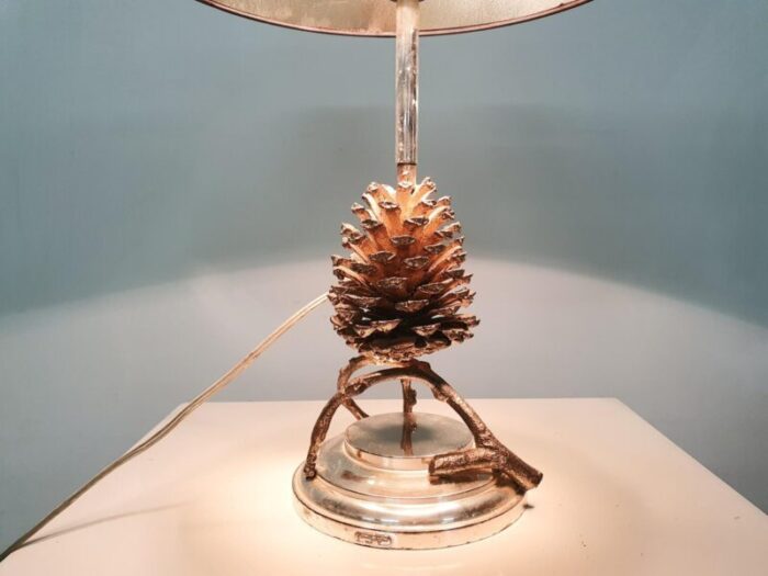 hollywood regency pine cone table light france 1970s 5