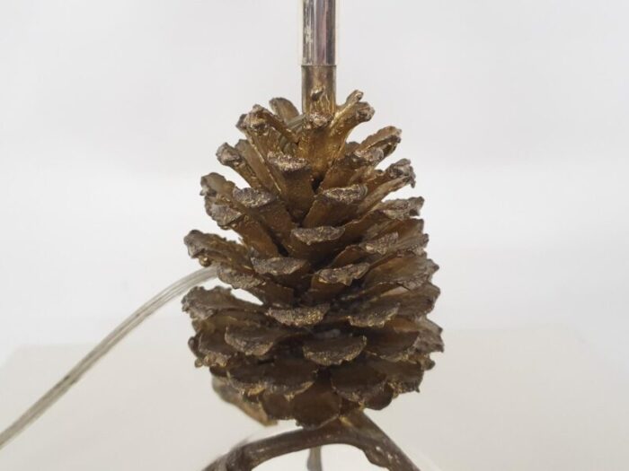 hollywood regency pine cone table light france 1970s 6