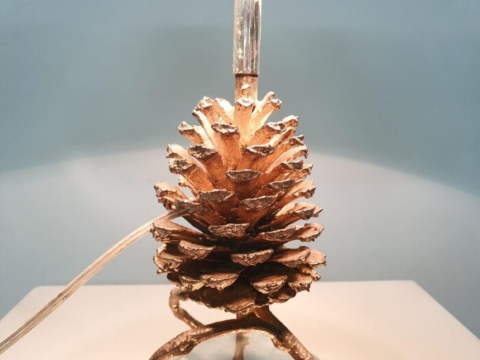 hollywood regency pine cone table light france 1970s 7