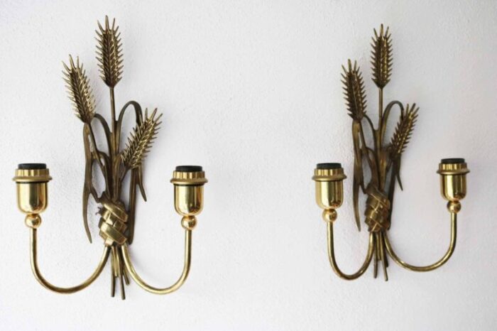 hollywood regency sconces 1970s set of 2 4