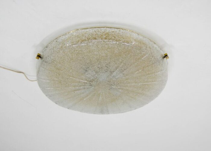 huge murano glass and brass flush mount from hillebrand 1960s 2