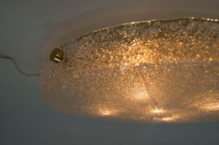 huge murano glass and brass flush mount from hillebrand 1960s 3