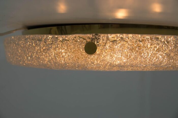 huge murano glass and brass flush mount from hillebrand 1960s 6