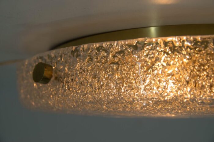 huge murano glass and brass flush mount from hillebrand 1960s 7