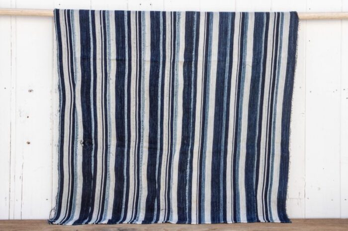 indigo stripe african mud cloth 1002