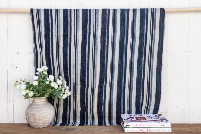 indigo stripe african mud cloth 7253