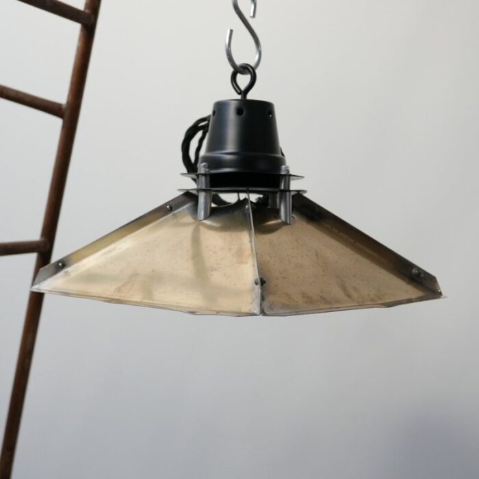 industrial brass reflector pendant light 1