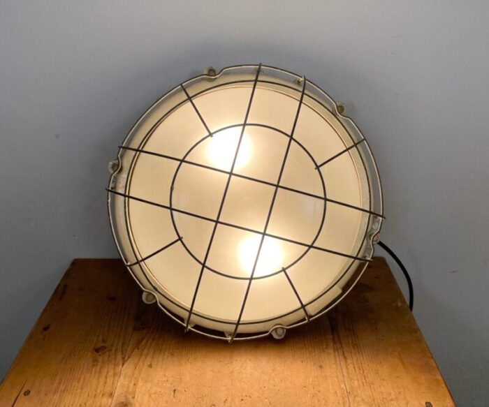 industrial cast iron wall or ceiling lamp 1970s from elektrosvit 11