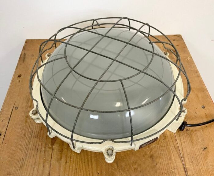 industrial cast iron wall or ceiling lamp 1970s from elektrosvit 4