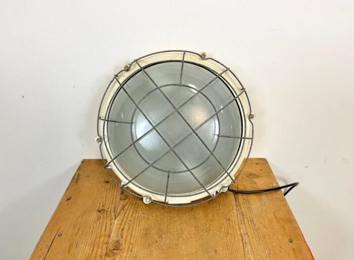 industrial cast iron wall or ceiling lamp 1970s from elektrosvit 7