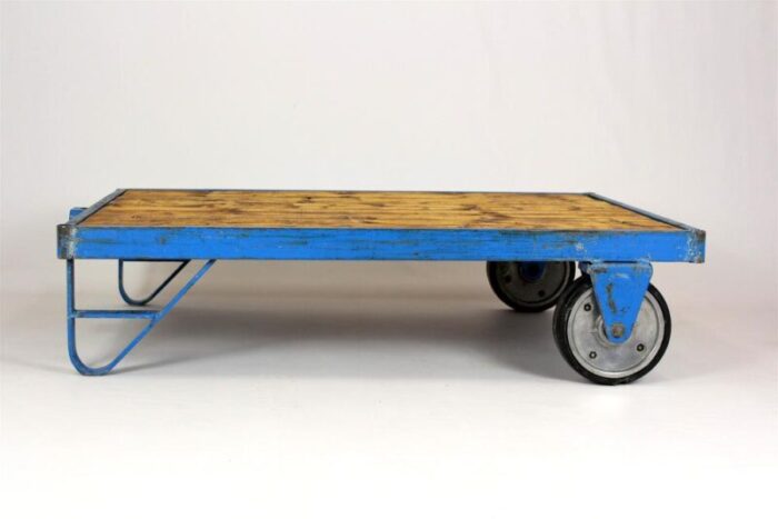 industrial coffee table cart 1950s 3291