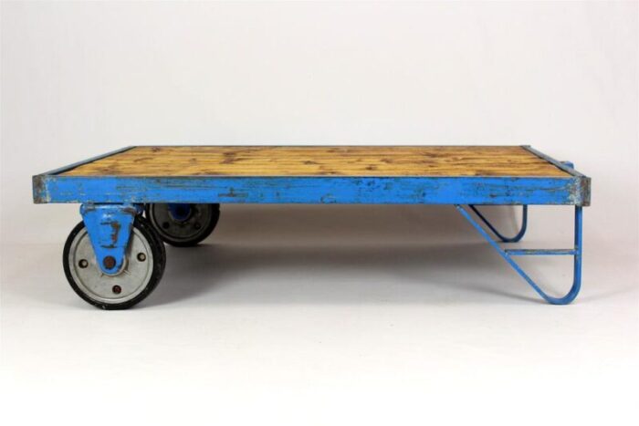 industrial coffee table cart 1950s 7164