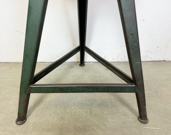 industrial dark green workshop stool 1960s 8124