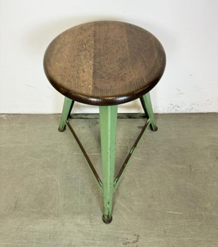 industrial green workshop stool 1960s 1774