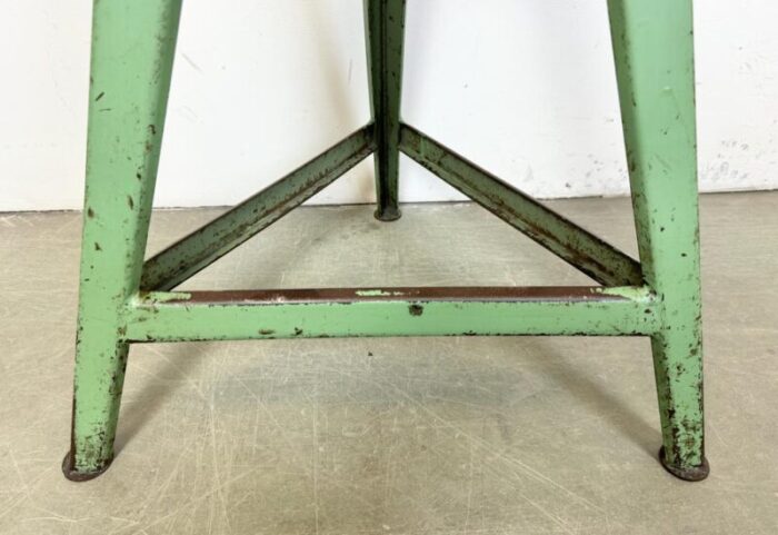 industrial green workshop stool 1960s 9252