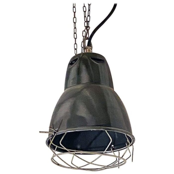 industrial italian mid century modern dark gray metal chandelier 1960s 1