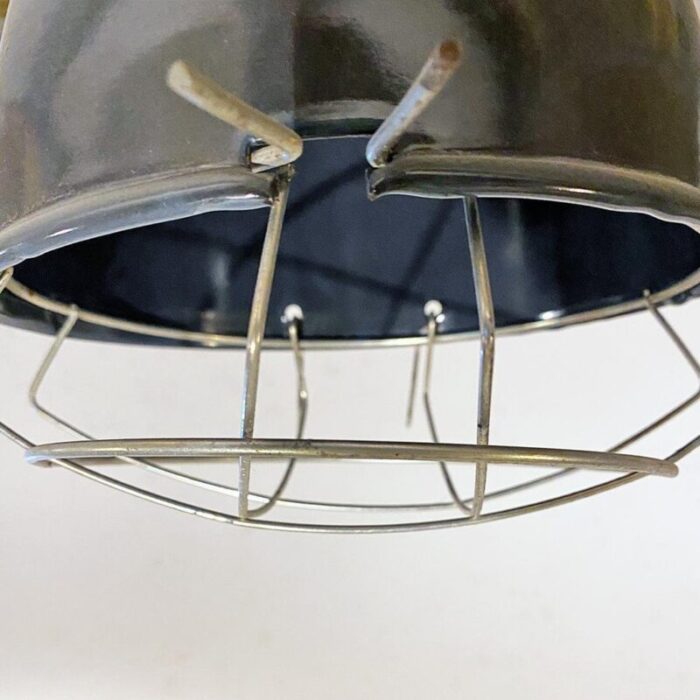 industrial italian mid century modern dark gray metal chandelier 1960s 6