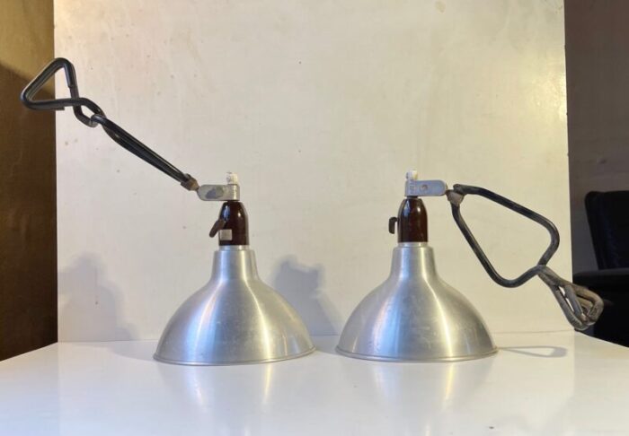 industrial workstation clamp sconces 1960s set of 2 1