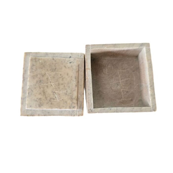 inlay stone marble flora jewelry box with lid 1593