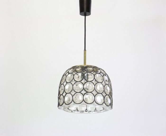 iron and clear glass pendant lights from limburg germany 1960s 3 1