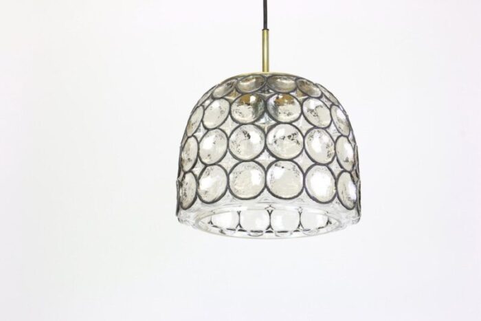 iron and clear glass pendant lights from limburg germany 1960s 7