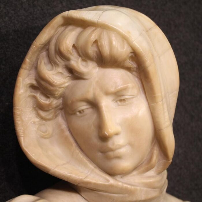 italian artist figurative sculpture 1930 alabaster 0621