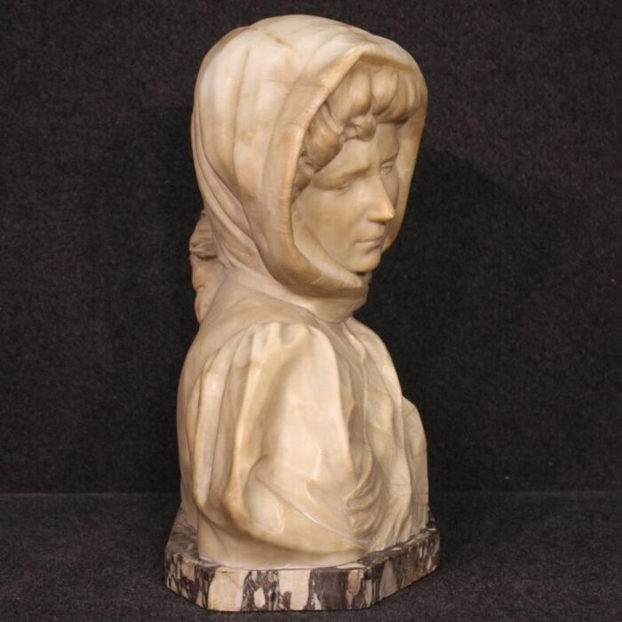 italian artist figurative sculpture 1930 alabaster 3752