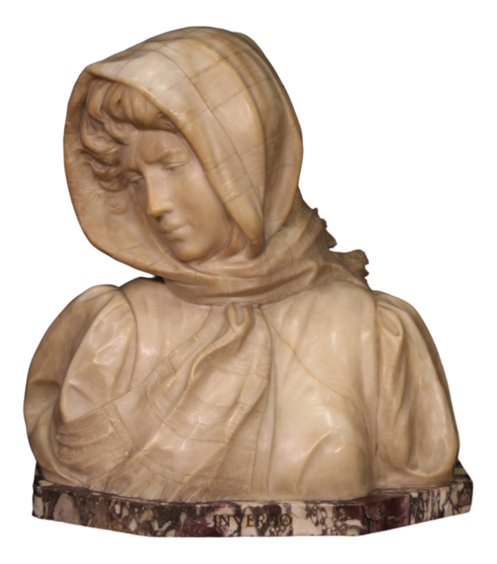 italian artist figurative sculpture 1930 alabaster 8219