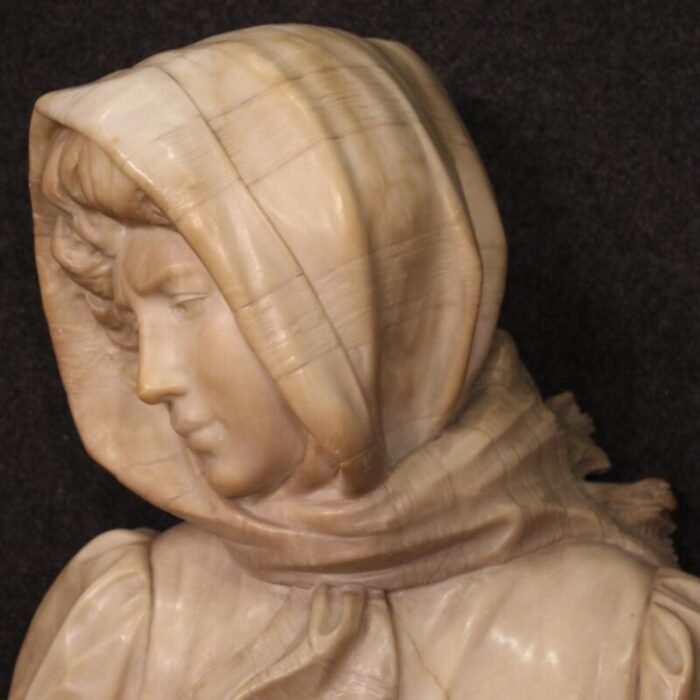 italian artist figurative sculpture 1930 alabaster 8364