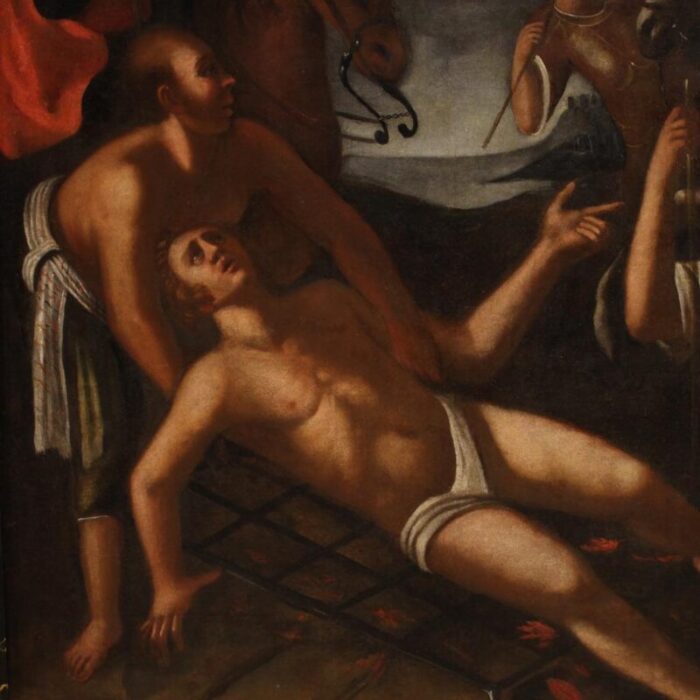 italian artist the martyrdom of saint lawrence 1730 oil on canvas 8765