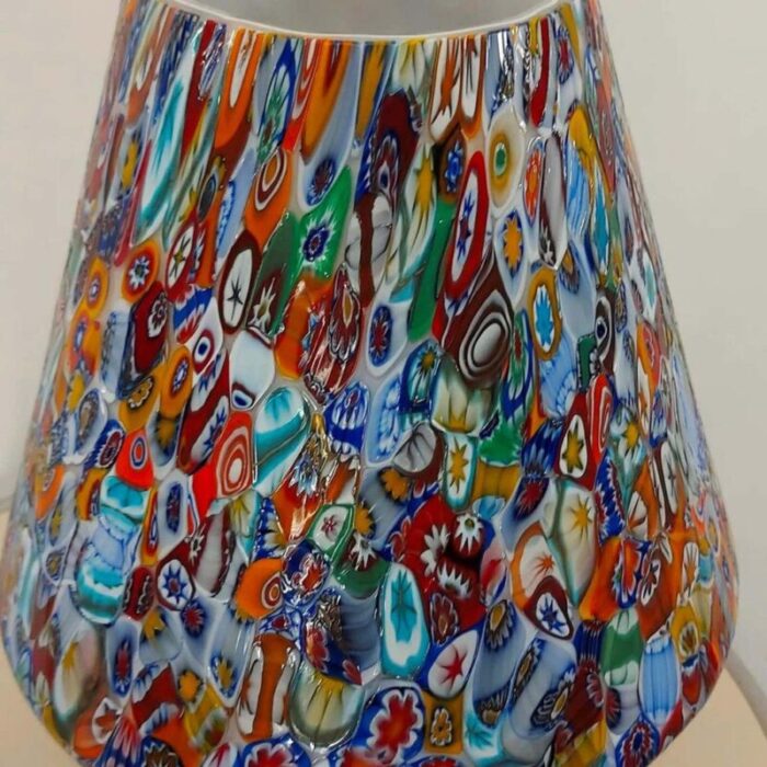 italian blown murano glass table lamp with murrina decoration 16